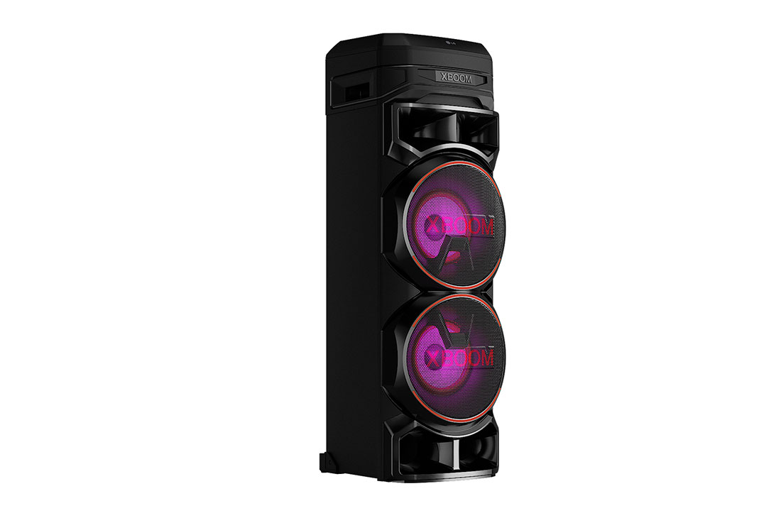 LG XBOOM RNC9, vaade paremalt 30-kraadise nurga alt, violetne valgus, RNC9, thumbnail 4