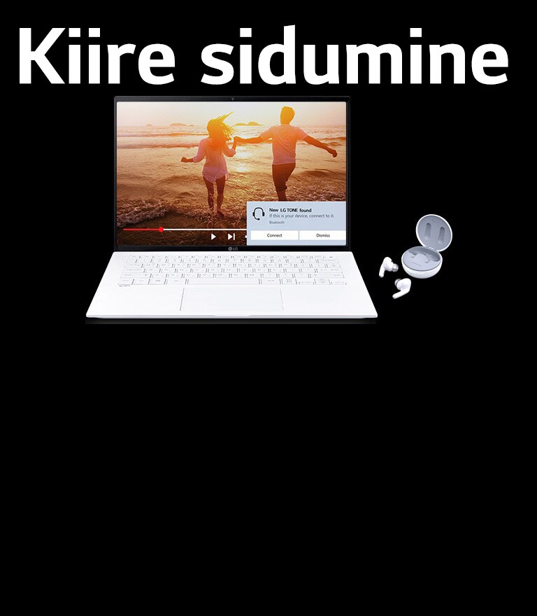 Pilt sülearvutist ja TONE Freest ning selle kohal fraas „Kiire sidumine“, avatud sülearvutis on aktiveerunud sidumise teade.