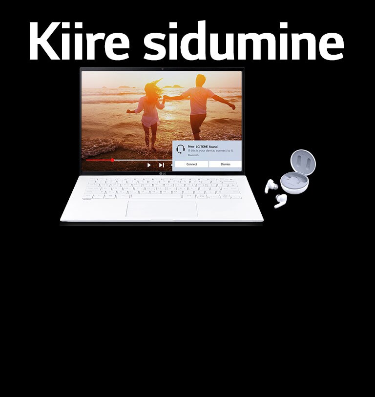 Pilt sülearvutist ja TONE Freest ning selle kohal fraas „Kiire sidumine“, avatud sülearvutis on aktiveerunud sidumise teade.