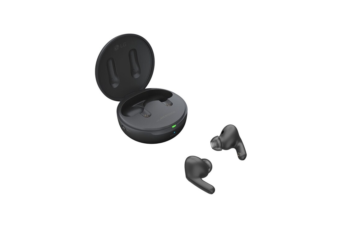 LG TONE Free DFP9, Karp on avatud 15-kraadise nurga all ning mõlemad nööpkõrvaklapid on selle ette asetatud., TONE-DFP9, thumbnail 12