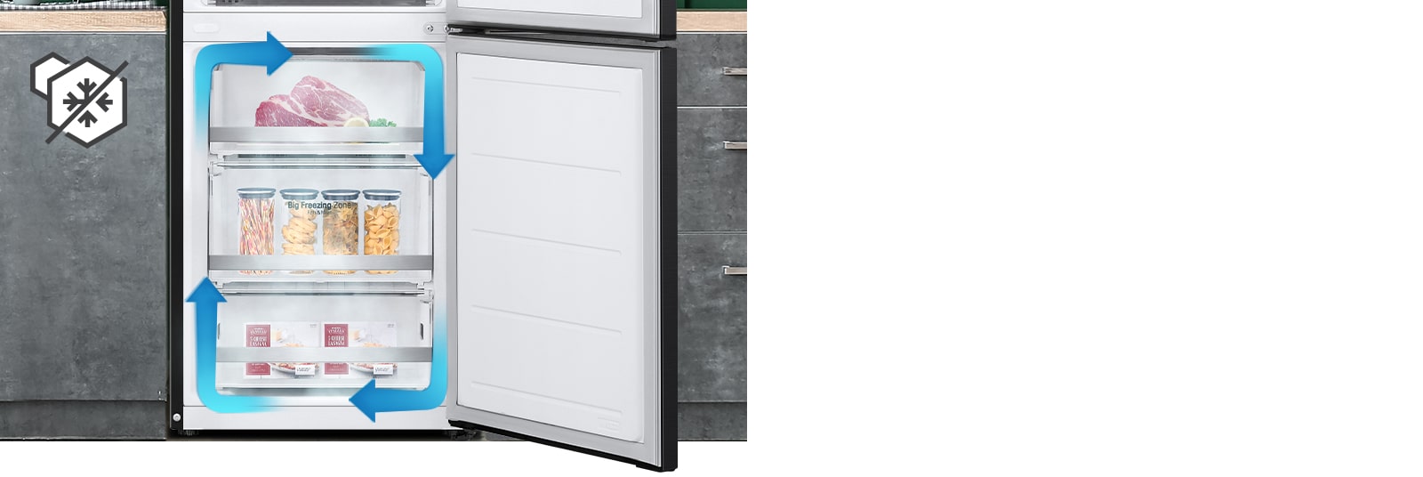 Totol No Frost külmik veelgi jahedama ja ringleva külma õhuga hoiab toidu värske igas külmiku nurgas.