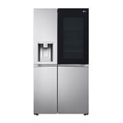 LG side by side külmik | 635L | kõrgus 1.79m | laius 91.3cm | Hõbedane | E energiaklass | WiFi | DoorCooling | Total No Frost | GSQV90MCAE, eestvalgus toiduga vaatele, GSQV90MCAE, thumbnail 1