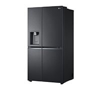 LG Side-by-Side külmikud | kõrgus 1.79m | laius 91.3cm | 635L | Must | E klass | Express Cool | DoorCooling+™| FRESHBalancer™ , eest paremalt avatud vaade, GSLV71MCLE, thumbnail 11