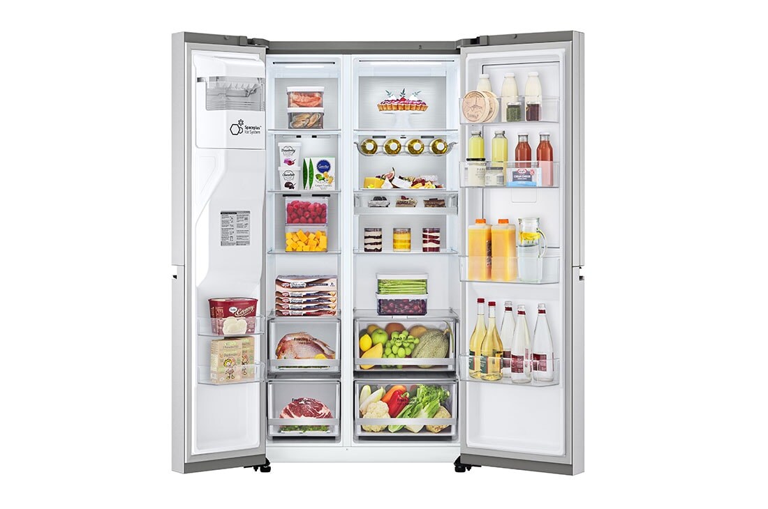 LG side by side külmik | 635L | kõrgus 1.79m | Laius 91.3cm | Hõbedane | E energiaklass | WiFi | DoorCooling | Total No Frost | GSJV90BSAE, vaade peidetud nupule, GSJV90BSAE, thumbnail 3