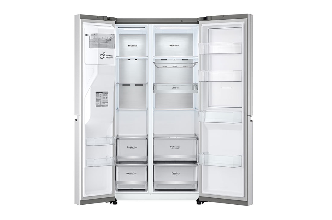 LG side by side külmik | 635L | kõrgus 1.79m | Laius 91.3cm | Hõbedane | E energiaklass | WiFi | DoorCooling | Total No Frost | GSJV90BSAE, sahtli vaade, GSJV90BSAE, thumbnail 4