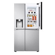 LG multi door külmik | InstaView Door-in-Door | 635L | kõrgus 1.79m | Laius 91.3cm | Hõbedane | E energiaklass | WiFi | DoorCooling | Total No Frost | GSXV90MBAE, vue du bouton caché, GSXV90MBAE, thumbnail 5