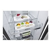 LG multi door külmik | InstaView Door-in-Door | 635L | kõrgus 1.79m | Laius 91.3cm | Must | E energiaklass | WiFi | DoorCooling | Total No Frost | GSXV91MCAE, vaade peidetud nupule, GSXV91MCAE, thumbnail 5