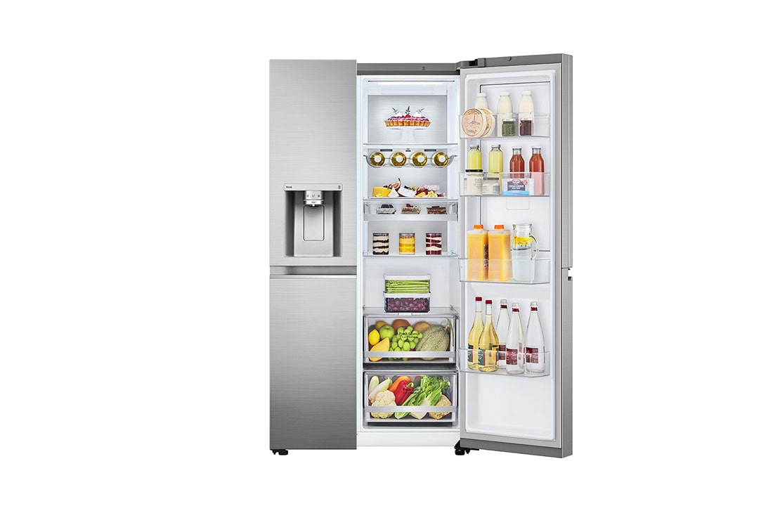 LG Side-by-Side külmik,635L, laius 91,3cm, kõrgus 179cm, Total No Frost, priekšējais labais skats uz pārtiku, GSJV90PZAE, thumbnail 10