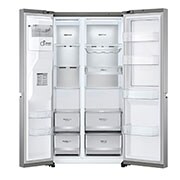 LG Side-by-Side külmik,635L, laius 91,3cm, kõrgus 179cm, Total No Frost, skats no priekšpuses atvērtā veidā, GSJV90PZAE, thumbnail 8