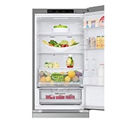 LG Külmik  | 1.86m | 344L | Hõbedane |  D klass | DoorCooling | Total No Frost | GBV3100DPY, top door open view with food, GBV3100DPY, thumbnail 9
