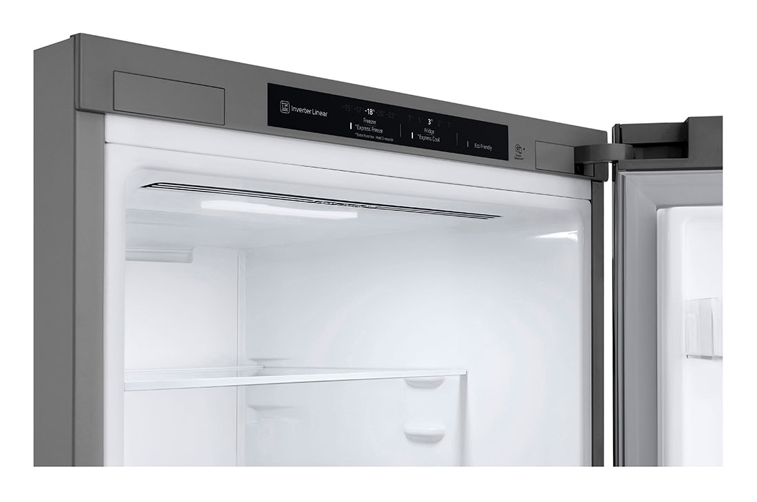 LG külmik sügavkülmikuga põhjas | 2.03m | 387L | Hõbedane | D klass | Fresh Converter™ | Veiniriiul, display angle view, GBV3200DPY, thumbnail 5