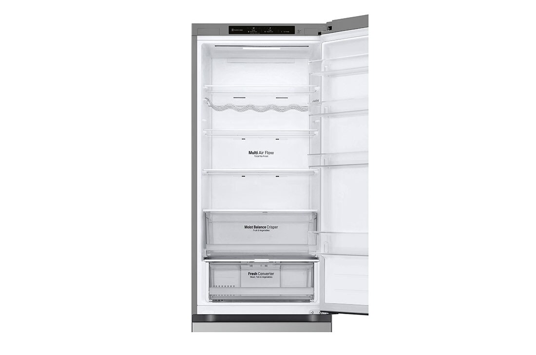LG külmik sügavkülmikuga põhjas | 2.03m | 387L | Hõbedane | D klass | Fresh Converter™ | Veiniriiul, top cabin detail view without food, GBV3200DPY, thumbnail 10