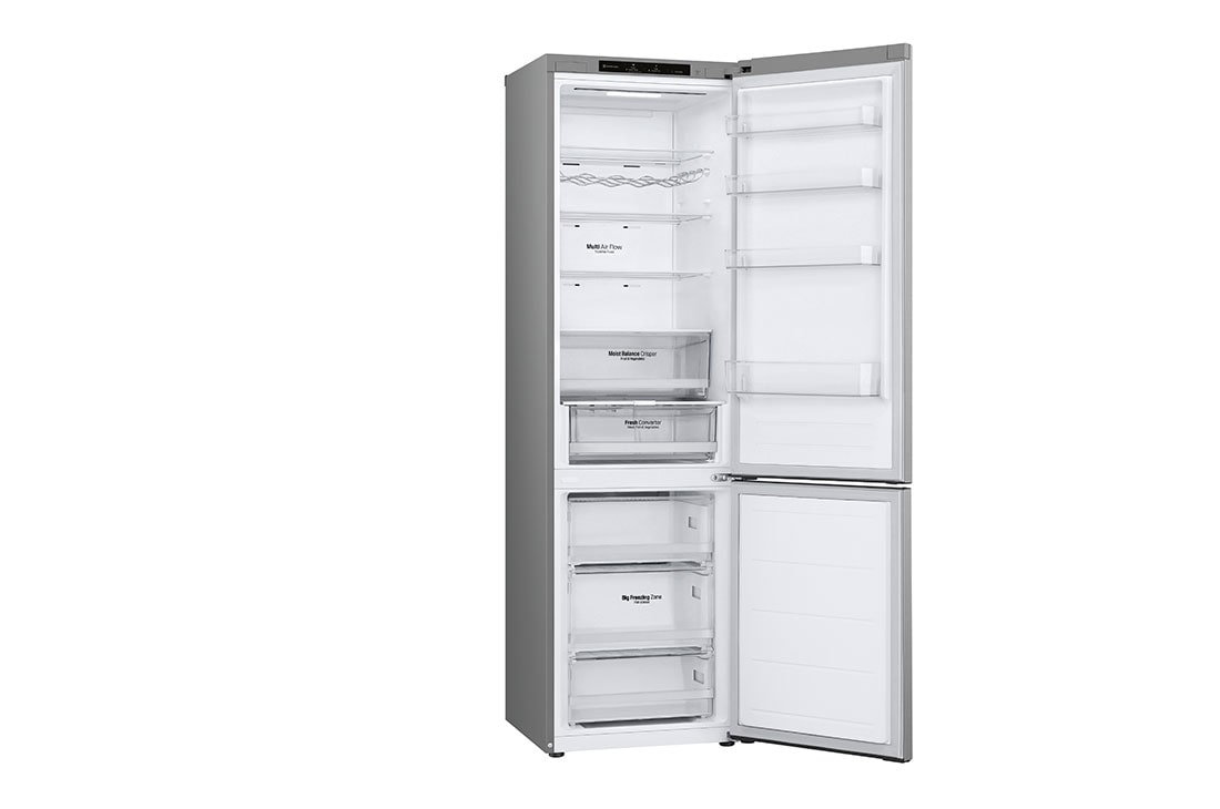 LG külmik sügavkülmikuga põhjas | 2.03m | 387L | Hõbedane | D klass | Fresh Converter™ | Veiniriiul, left view without food door opened , GBV3200DPY, thumbnail 12