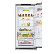 LG külmik sügavkülmikuga põhjas | 2.03m | 387L | Hõbedane | D klass | Fresh Converter™ | Veiniriiul, top cabin detail view with food, GBV3200DPY, thumbnail 9