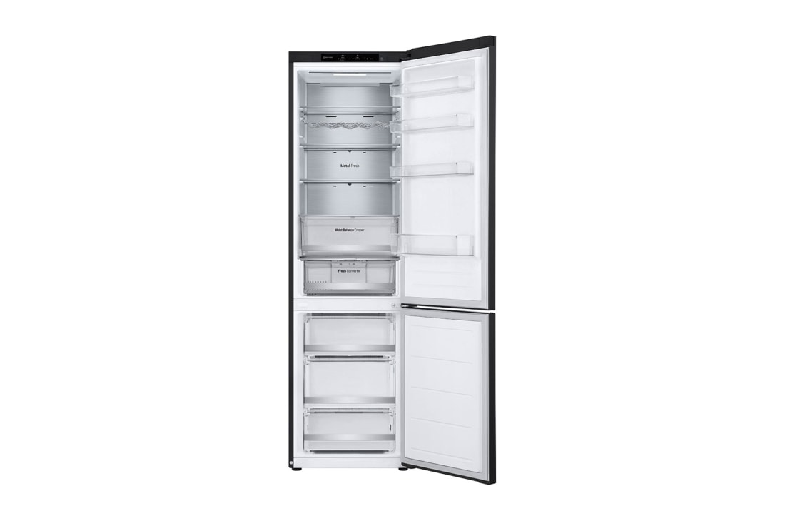 LG Külmik  | 2.03m | 387L | Must | D klass | DoorCooling | Total No Frost | GBV5240DEP, Front all open door without food , GBV5240DEP, thumbnail 4