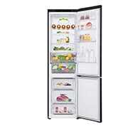 LG külmik sügavkülmikuga põhjas | 2.03m | 387L | Must | C klass | DoorCooling+™ | Fresh Converter™, Front door open with food, GBV5240CEP, thumbnail 2