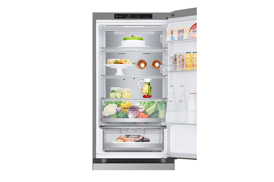 LG Külmik&nbsp; | 1.86m | 344L | Hõbedane | C&nbsp;klass | DoorCooling | Total No Frost | GBV5140CPY, Duct view with food , GBV5140CPY, thumbnail 9