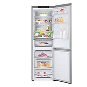LG Külmik&nbsp; | 1.86m | 344L | Hõbedane | C&nbsp;klass | DoorCooling | Total No Frost | GBV5140CPY, Front view open door with food , GBV5140CPY, thumbnail 2
