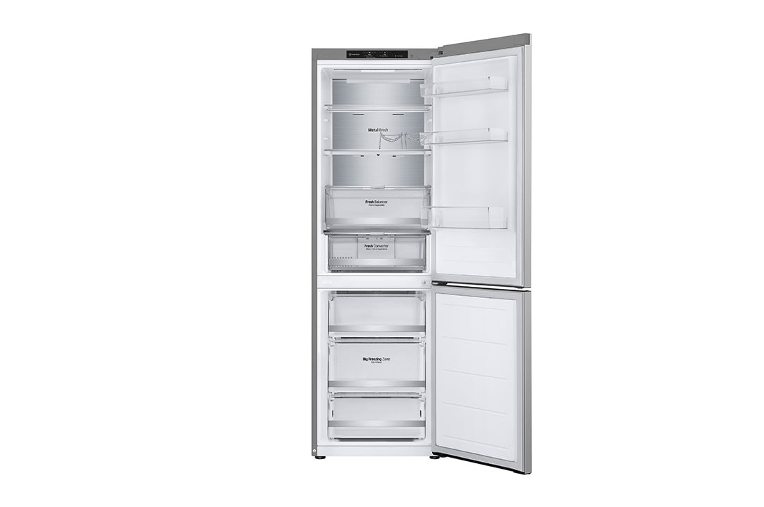 LG külmik sügavkülmikuga põhjas | 1.86m | 344L | Hõbedane | C klass | DoorCooling+™ | Fresh Converter™, front door open view without food, GBV7180CPY, thumbnail 4