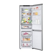 LG külmik sügavkülmikuga põhjas | 1.86m | 344L | Hõbedane | C klass | DoorCooling+™ | Fresh Converter™, Front door open view with food, GBV7180CPY, thumbnail 3
