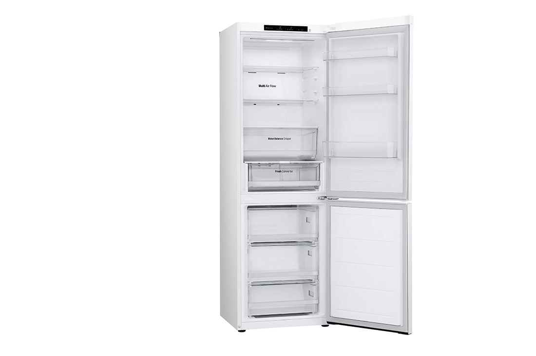 LG Külmik  | 1.86m | 344L | Valge |  D klass | DoorCooling | Total No Frost | GBV3100DSW, Left side view without  food , GBV3100DSW, thumbnail 12