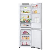 LG Külmik  | 1.86m | 344L | Valge |  D klass | DoorCooling | Total No Frost | GBV3100DSW, Front view open door with food , GBV3100DSW, thumbnail 2