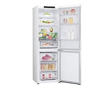 LG Külmik  | 1.86m | 344L | Valge |  D klass | DoorCooling | Total No Frost | GBV3100DSW, Left side view with food , GBV3100DSW, thumbnail 11