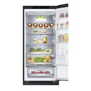 LG Külmik  | 2.03m | 387L | Must |  B klass | DoorCooling | Total No Frost | GBV7280BEV, top door open with food, GBV7280BEV, thumbnail 5