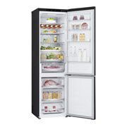 LG Külmik  | 2.03m | 387L | Must |  B klass | DoorCooling | Total No Frost | GBV7280BEV, right side view with door open with food, GBV7280BEV, thumbnail 11