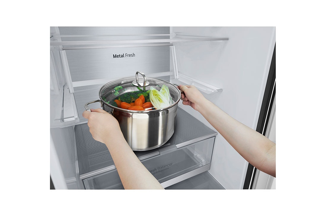 LG külmik sügavkülmikuga põhjas | 2.03m | 387L | Must | D klass | DoorCooling+™ | Fresh Converter™, Draw, GBV7280DEV, thumbnail 13