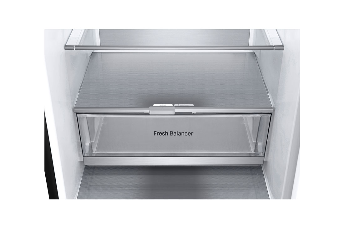 LG külmik sügavkülmikuga põhjas | 2.03m | 387L | Must | D klass | DoorCooling+™ | Fresh Converter™, Top open detail, GBV7280DEV, thumbnail 8