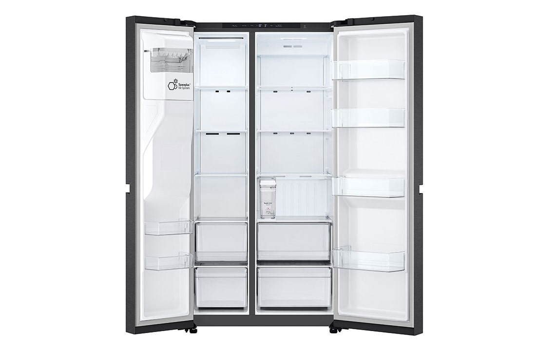 LG Side-by-Side külmikud | kõrgus 1.79m | laius 91.4cm | 661L | Must | E klass | Express Cool | Ice & Water Dispenser , käepideme vaade, GSLC41EPPE, thumbnail 3