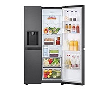LG Side-by-Side külmikud | kõrgus 1.79m | laius 91.4cm | 661L | Must | E klass | Express Cool | Ice & Water Dispenser , sahtli vaade, GSLC41EPPE, thumbnail 4