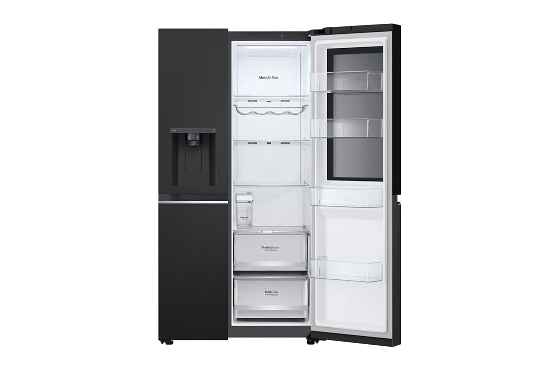 LG InstaView Side by side külgkülmik | 1.79m | 635L | Must | E-klass | Door Cooling| Fresh Balancer | GSGV81EPLL, instaview with hand, GSGV81EPLL, thumbnail 5