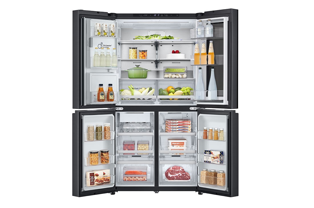 LG InstaView Side by Side külmkapp | 1.79m | 638L | Must | E class | DoorCooling⁺™  | UVnano™,  front open with food stored, GMG960EVEE, thumbnail 3