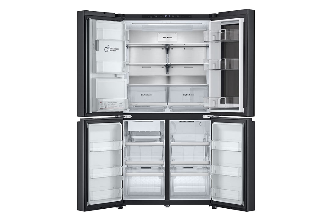 LG InstaView Side by Side külmkapp | 1.79m | 638L | Must | E class | DoorCooling⁺™  | UVnano™,  front open without food, GMG960EVEE, thumbnail 4