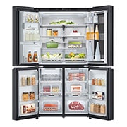 LG InstaView Side by Side külmkapp | 1.79m | 638L | Must | E class | DoorCooling⁺™  | UVnano™,  front open with food stored, GMG960EVEE, thumbnail 3