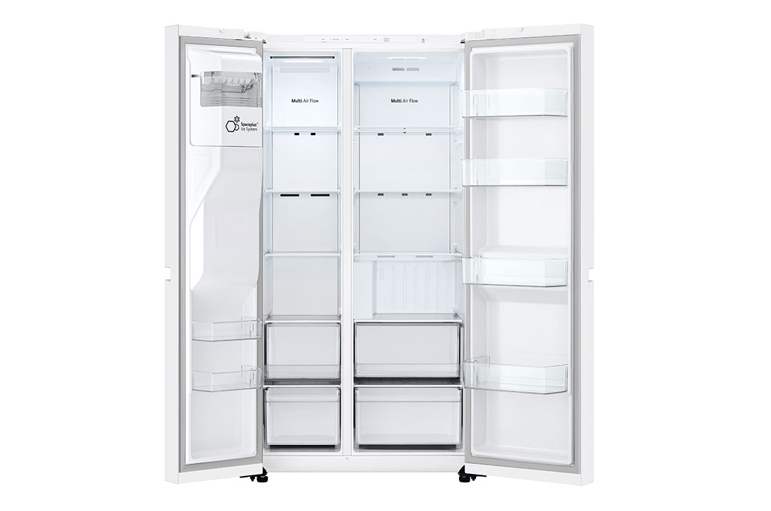 LG Side-by-Side külmikud | kõrgus 1.79m | laius 92.2cm | 638L | Valge | E klass | Express Cool , Esiosa avatud, toiduained, GSLC40SWPE, thumbnail 2