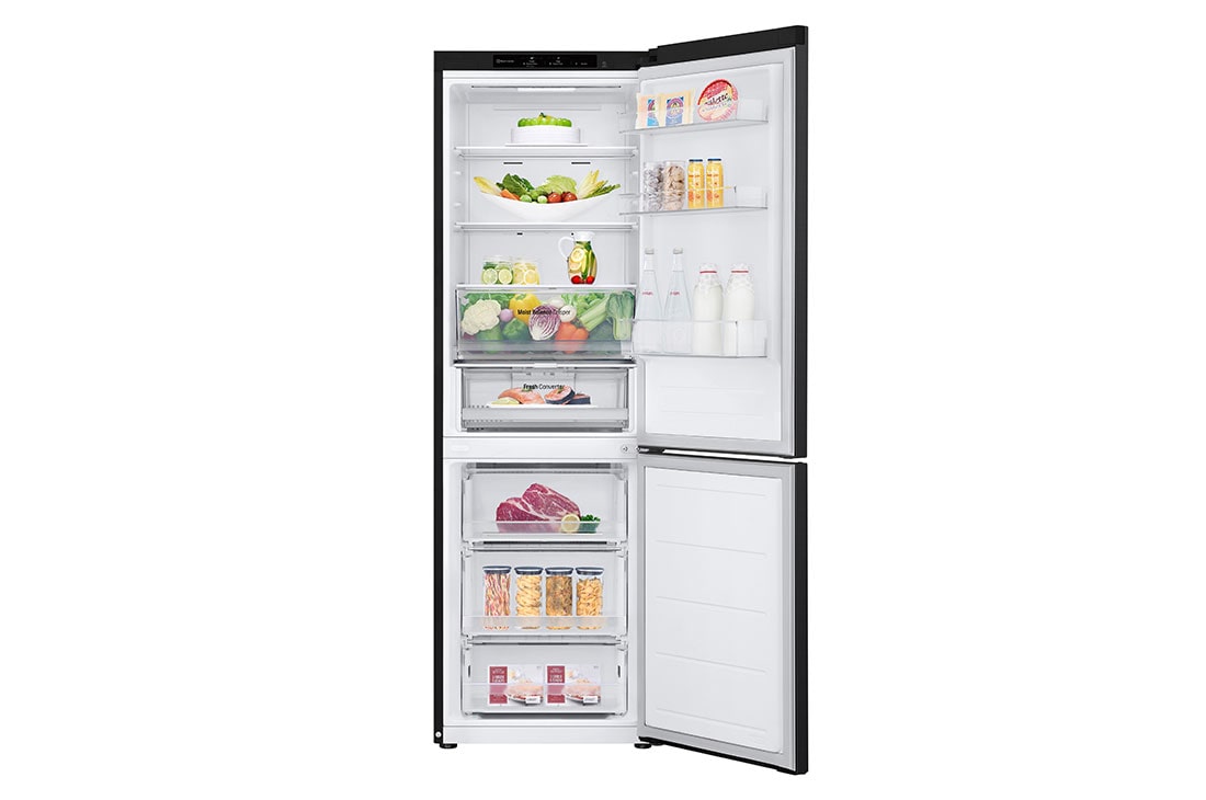 LG külmik sügavkülmikuga põhjas | 1.86m | 344L | Must | E klass | DoorCooling+™ | Fresh Converter™, Eest avatud (toiduta, avatud uks), GBV3100EEP, thumbnail 2