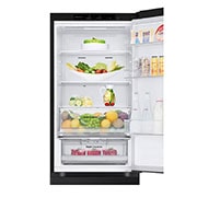 LG külmik sügavkülmikuga põhjas | 1.86m | 344L | Must | E klass | DoorCooling+™ | Fresh Converter™, Vasak küljevaade (toiduta, avatud uks), GBV3100EEP, thumbnail 5