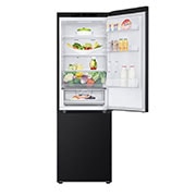 LG külmik sügavkülmikuga põhjas | 1.86m | 344L | Must | E klass | DoorCooling+™ | Fresh Converter™, Vasak küljevaade (toiduta, avatud uks), GBV3100EEP, thumbnail 4