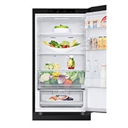 LG külmik sügavkülmikuga põhjas | 1.86m | 344L | Must | E klass | DoorCooling+™ | Fresh Converter™, Vasak küljevaade (toiduta, avatud uks), GBV3100EEP, thumbnail 6