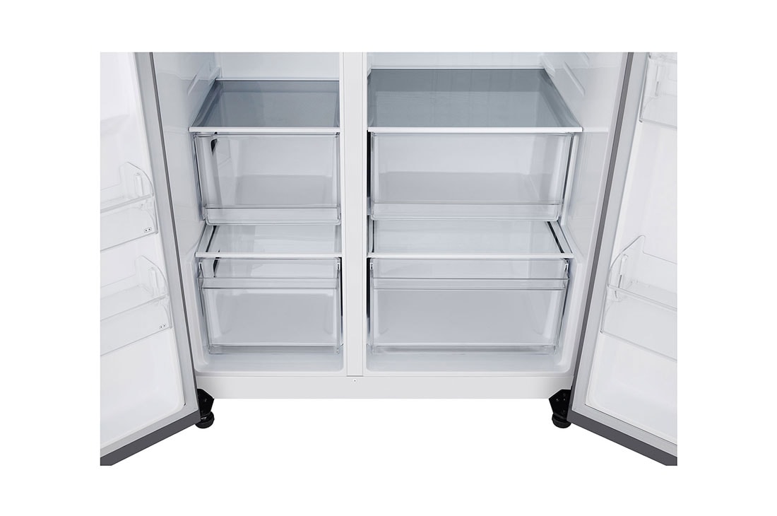 LG Side-by-Side külmikud | kõrgus 1.79m | laius 91.3cm | 664L | Hõbedane | E klass | Express Cool , bottom view, GSBC40PYPE, thumbnail 8