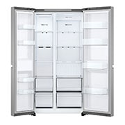 LG Side-by-Side külmikud | kõrgus 1.79m | laius 91.3cm | 664L | Hõbedane | E klass | Express Cool , front open without food, GSBC40PYPE, thumbnail 3