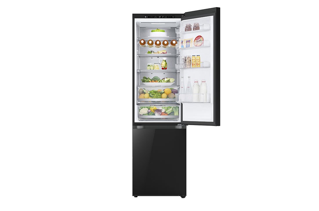 LG 334 L Bottom Freezer, must klaas, LinearCooling™, DoorCooling+ ™, FRESHConverter™, GBB72BM9CQ1, thumbnail 2