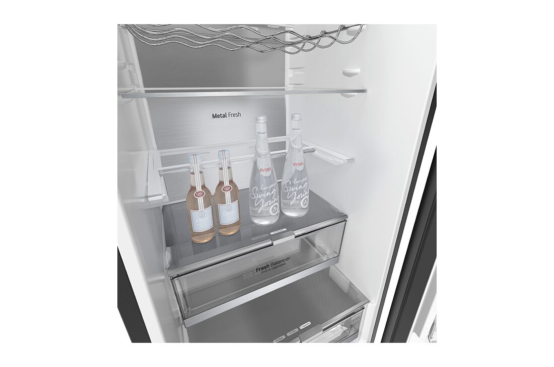 LG 334 L Bottom Freezer, must klaas, LinearCooling™, DoorCooling+ ™, FRESHConverter™, GBB72BM9CQ1, thumbnail 8