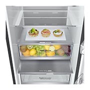 LG 334 L Bottom Freezer, must klaas, LinearCooling™, DoorCooling+ ™, FRESHConverter™, GBB72BM9CQ1, thumbnail 6