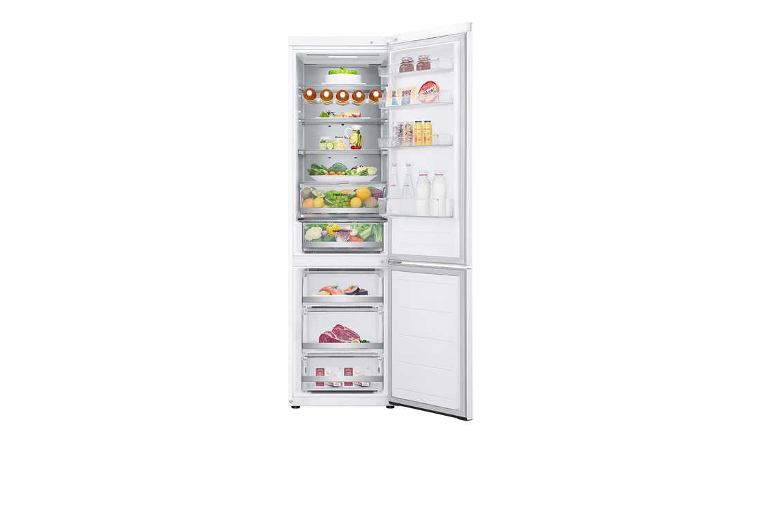 LG külmik sügavkülmikuga põhjas | 2.03m | 387L | Valge | E klass | DoorCooling+™ | Fresh Converter™, front all open, GBV7270ESW, thumbnail 14
