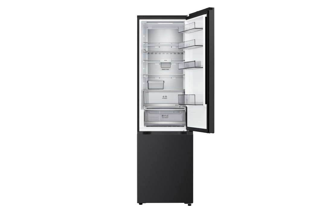 LG külmik sügavkülmikuga põhjas | 2.03m | 375L | Must | C klass | DoorCooling+™ | Fresh Converter+™, front open, GBBS726CEV, thumbnail 4