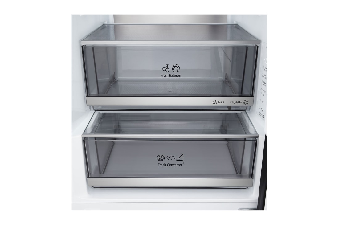 LG külmik sügavkülmikuga põhjas | 2.03m | 375L | Must | C klass | DoorCooling+™ | Fresh Converter+™, right, GBBS726CEV, thumbnail 9